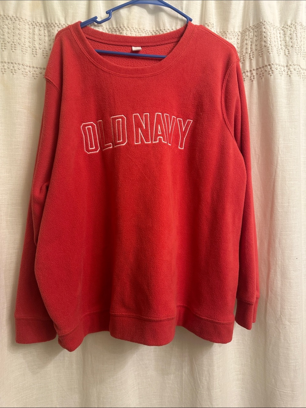 Old Navy Red Crewneck Fleece Pullover